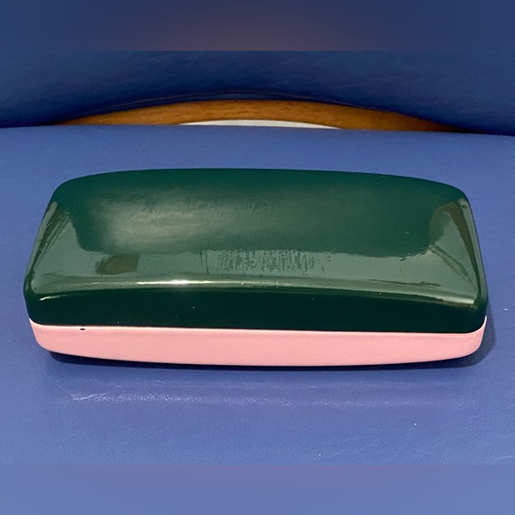 Kate Spade hard-case, clamshell eyewear case, pink and green - Picture 3 of 15